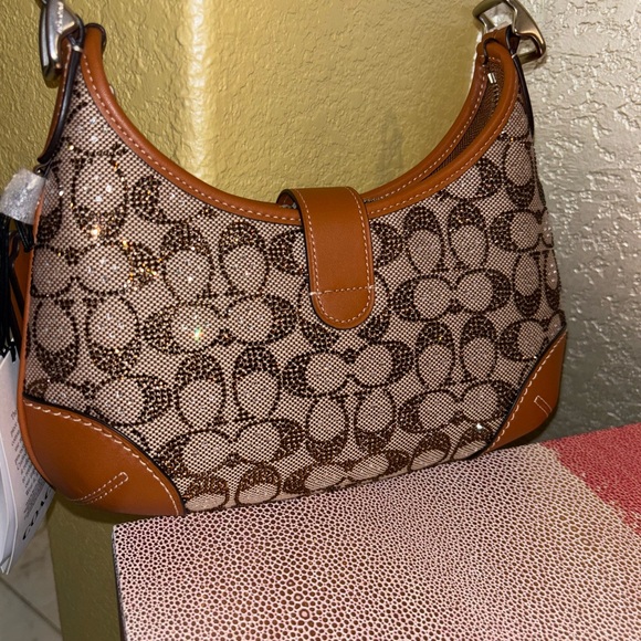 Coach Signature Brown and Tan Shoulder Bag - Picture 3 of 5